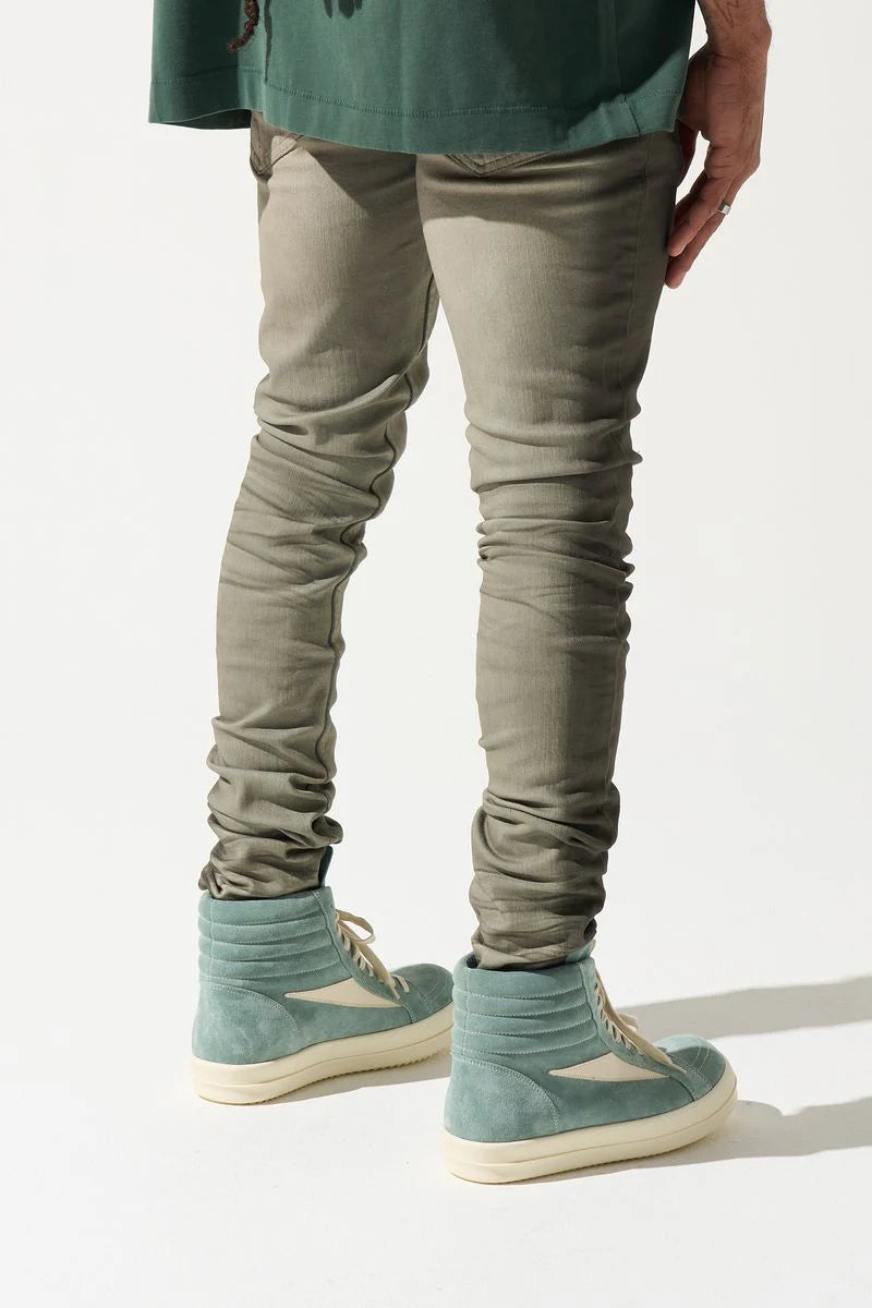 Serenede Zinc Shades Stacked Denim Jeans – Slim Fit Streetwear