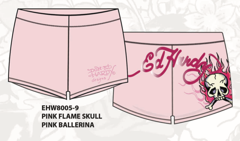 Ed Hardy Pink Flame Booty Biker Short
