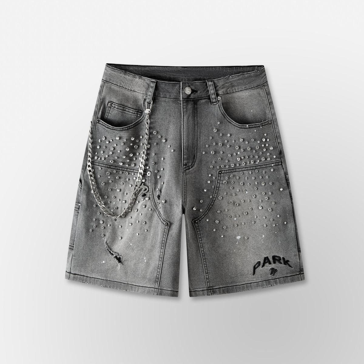 HYDE PARK Double Knee Work Shorts – Rugged Denim with Edgy Details