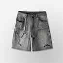HYDE PARK Double Knee Work Shorts – Rugged Denim with Edgy Details