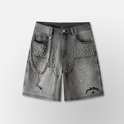 HYDE PARK Double Knee Work Shorts – Rugged Denim with Edgy Details