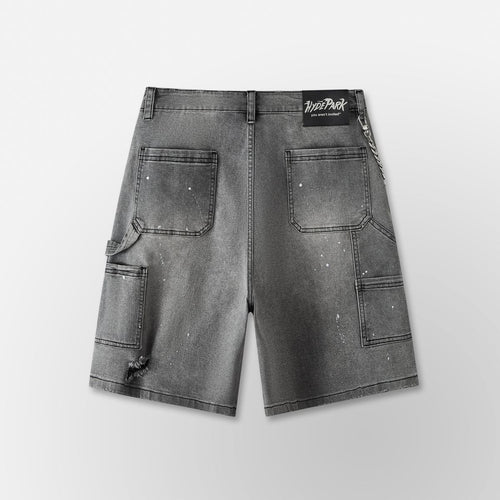 HYDE PARK Double Knee Work Shorts – Rugged Denim with Edgy Details