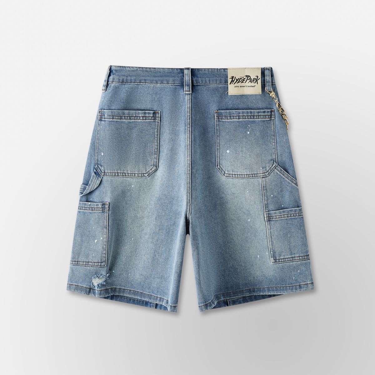 HYDE PARK Double Knee Work Shorts – Rugged Denim with Edgy Details