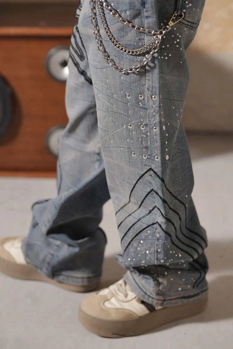 Elite Premium Youth Star Graphic Denim Jeans – Streetwear Statement Fit