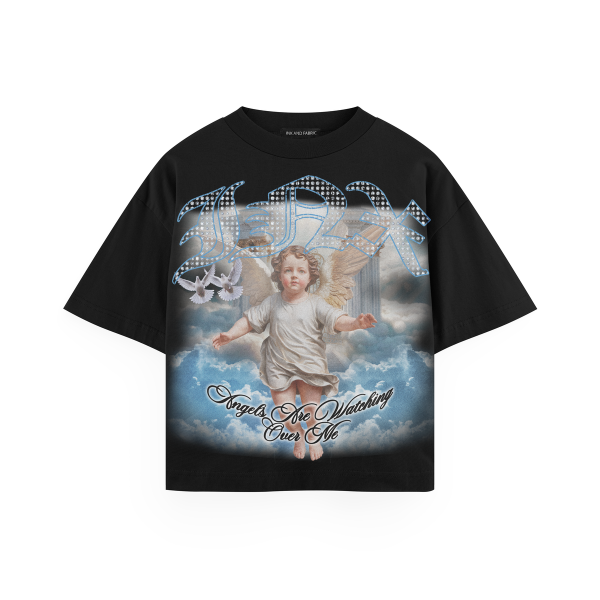 INX Angels Are Watching Oversized Heavyweight T-Shirt