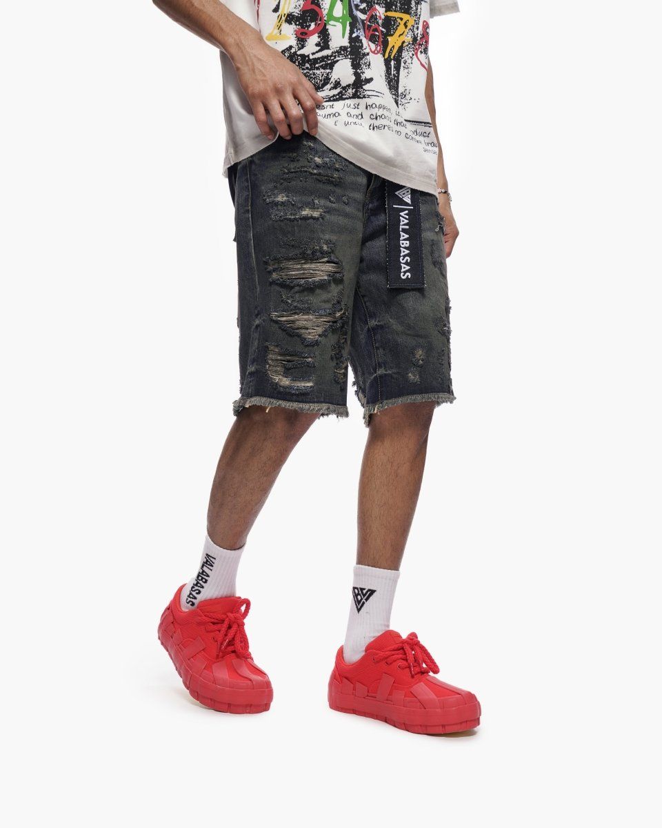 Valabasas Clipped Shorts Dark Dirty Blue