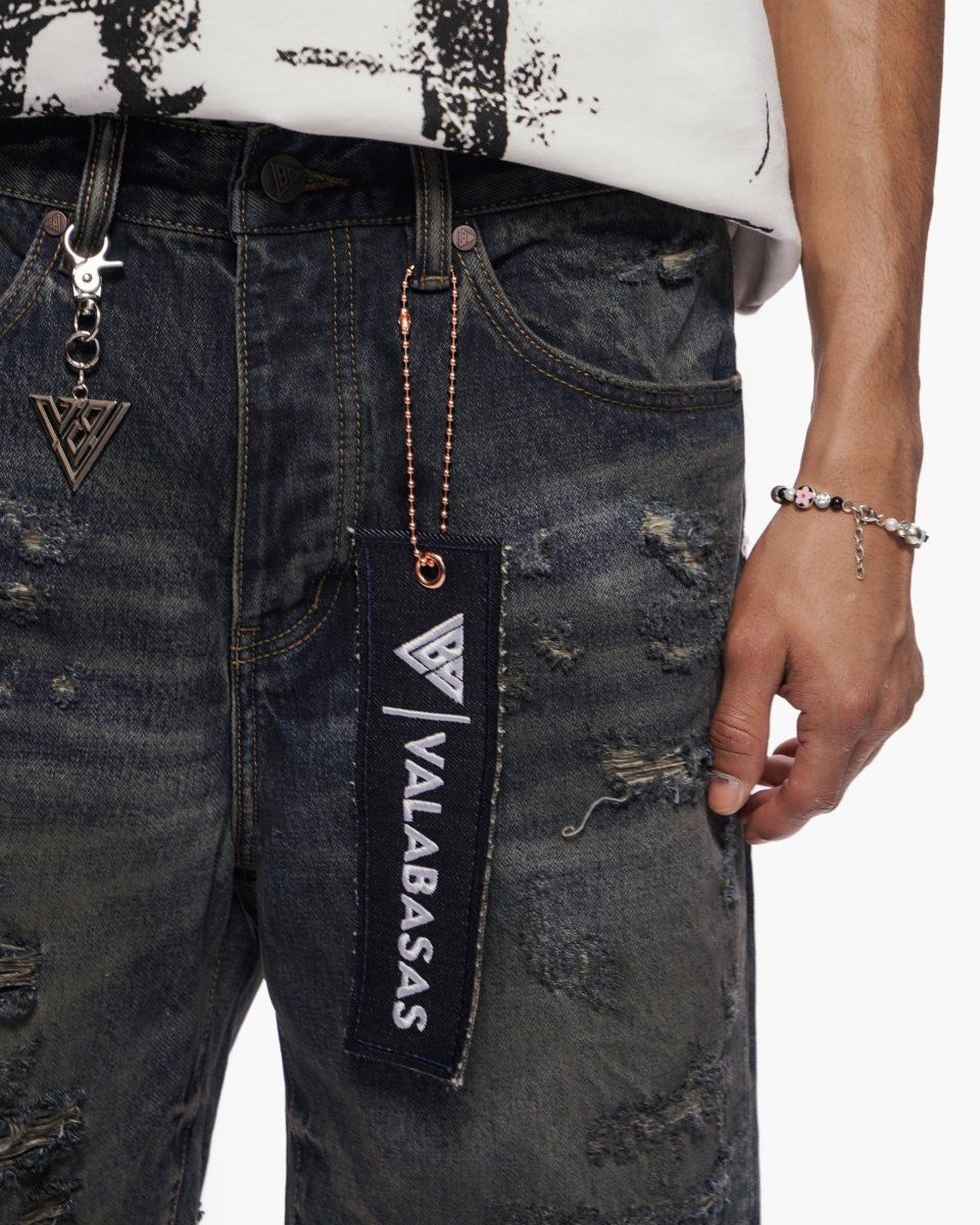 Valabasas Clipped Shorts Dark Dirty Blue