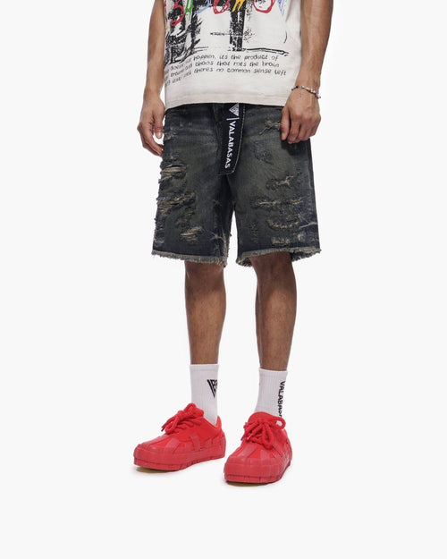 Valabasas Clipped Shorts Dark Dirty Blue