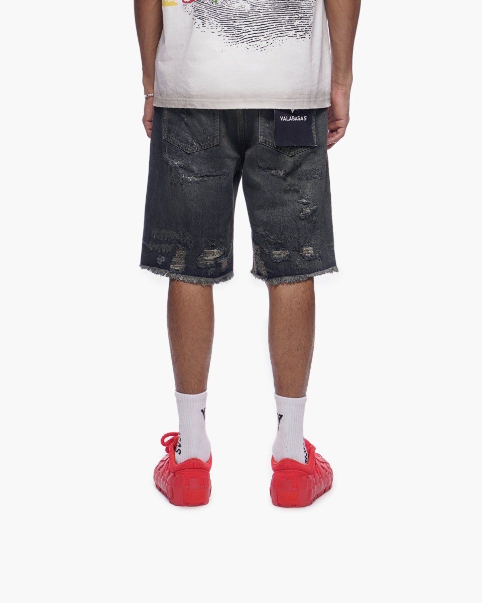 Valabasas Clipped Shorts Dark Dirty Blue