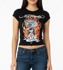 Ed Hardy Fire Tiger Cap Sleeve Tee