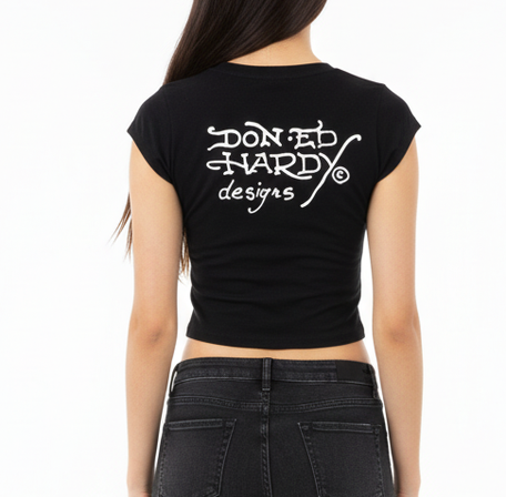 Ed Hardy Fire Tiger Cap Sleeve Tee