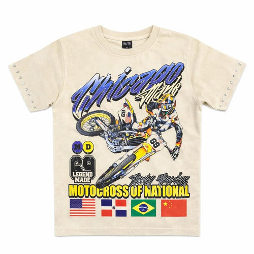Elite Premium Denim – Motocross Premium Embellished Kids Tee