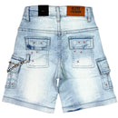 Elite Premium Denim – Winners Embellished Denim Shorts Ice Wash