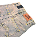Elite Premium Denim – Pyramids Embellished Denim Shorts Vintage Wash