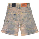 Elite Premium Denim – Pyramids Embellished Denim Shorts Vintage Wash