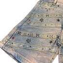 Elite Premium Denim – Pyramids Embellished Denim Shorts Vintage Wash