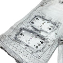 Elite Premium Denim Flint Embellished Denim Shorts – Grey Wash