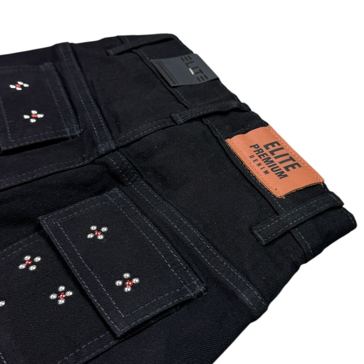 Elite Premium Denim Winners Embellished Denim Shorts – Jet Black