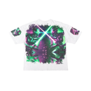 Stray Acid Washed Digital Print Metal Stud Trim T-Shirt – Oat