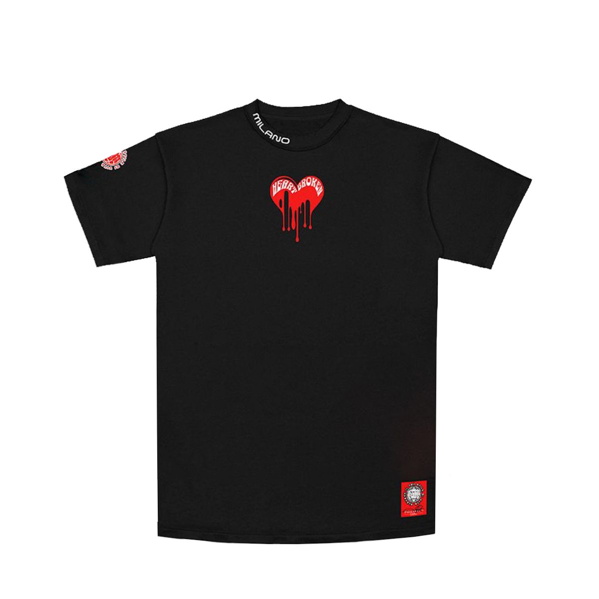 PREMIUM MILANO Melted Heart Crew Neck T-Shirt Black