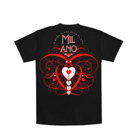 PREMIUM MILANO Melted Heart Crew Neck T-Shirt Black