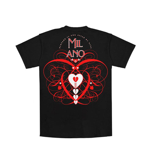 PREMIUM MILANO Melted Heart Crew Neck T-Shirt Black