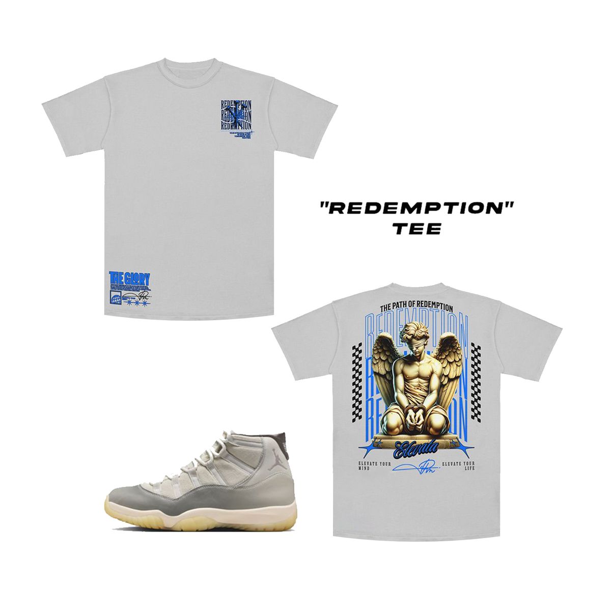 PREMIUM MILANO Redemption Crew Neck T-Shirt Gray