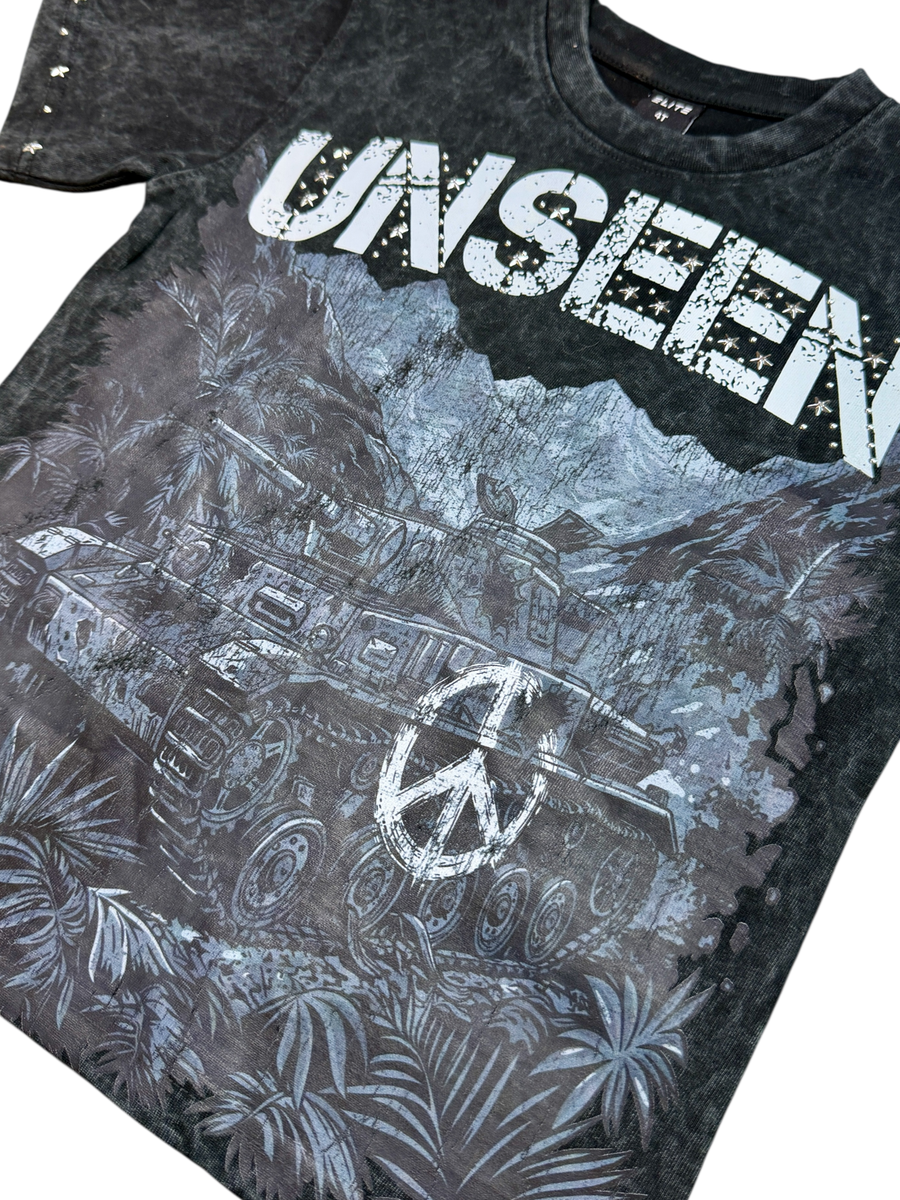 Elite Premium Denim Unseen Embellished Premium Kids Tee – Black