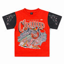 Elite Premium Denim Champ Premium Embellished Kids Tee – Red/Black