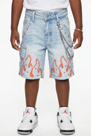 Elite Premium Denim – Winners Embellished Denim Shorts Ice Wash