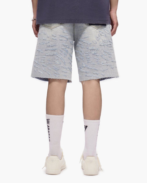 Valabasas Scrape Shorts Light Blue Wash
