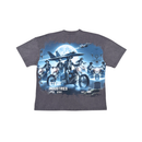 Stray Acid Washed Digital Print Metal Stud Trim T-Shirt – Charcoal