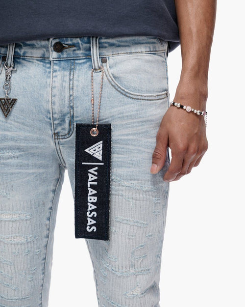 Valabasas Repair Skinny Denim Light Blue Wash
