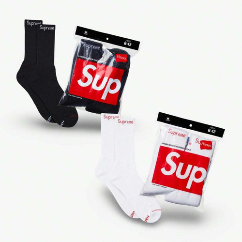 Supreme x Hanes Cushioned Crew Socks (Pack of 4) – Streetwear Collaboration