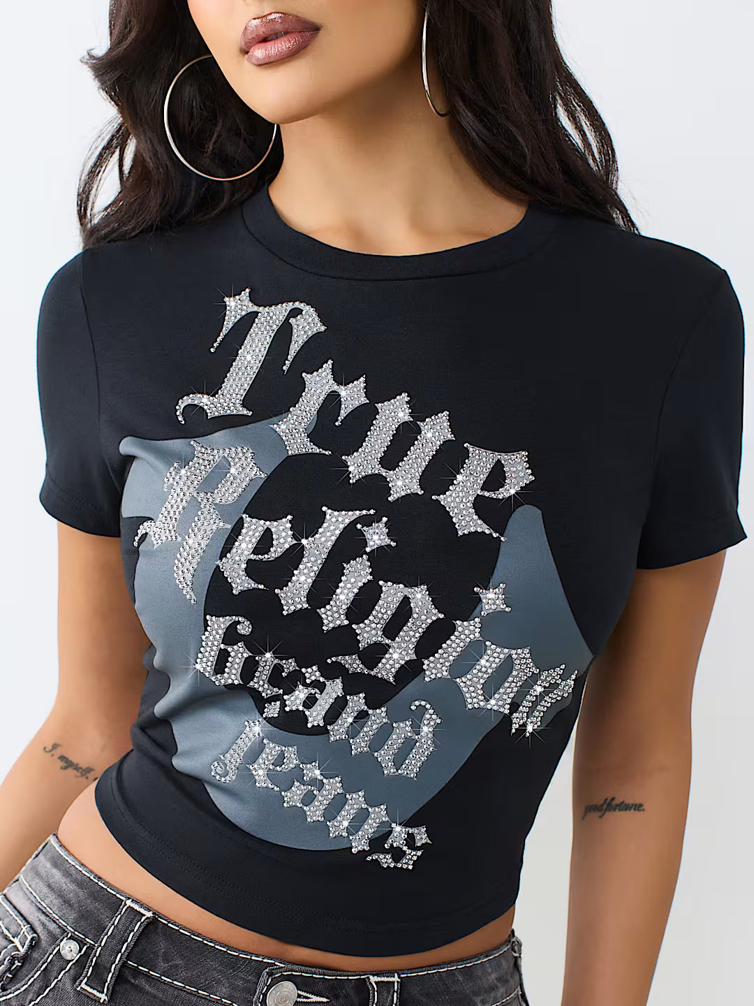 True Religion Crystal Horseshoe Baby Tee