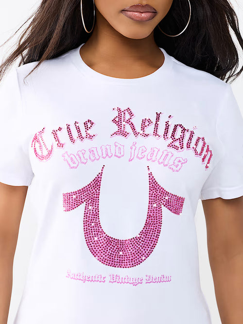 True Religion Crystal Horseshoe Crewneck Tee