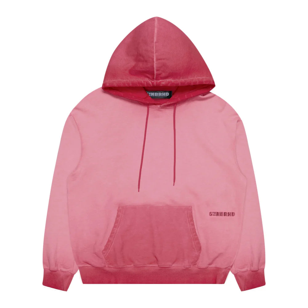 6th Nbrhd Washed Hoodie – Vintage Fade Pink Pullover