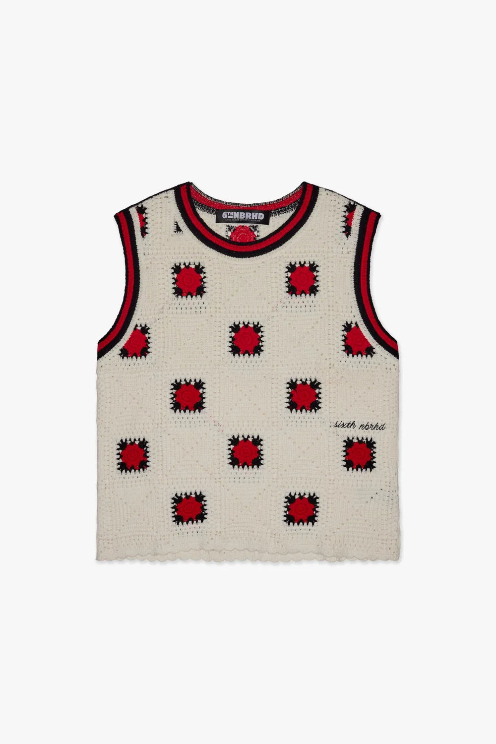 6th Nbrhd Antalia Knit Tank Top – Crochet Graphic Streetwear Vest