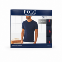 Polo Ralph Lauren Men's White Slim Fit Crew-Neck Pack of 3 T-Shirts – Classic Casual Essentials