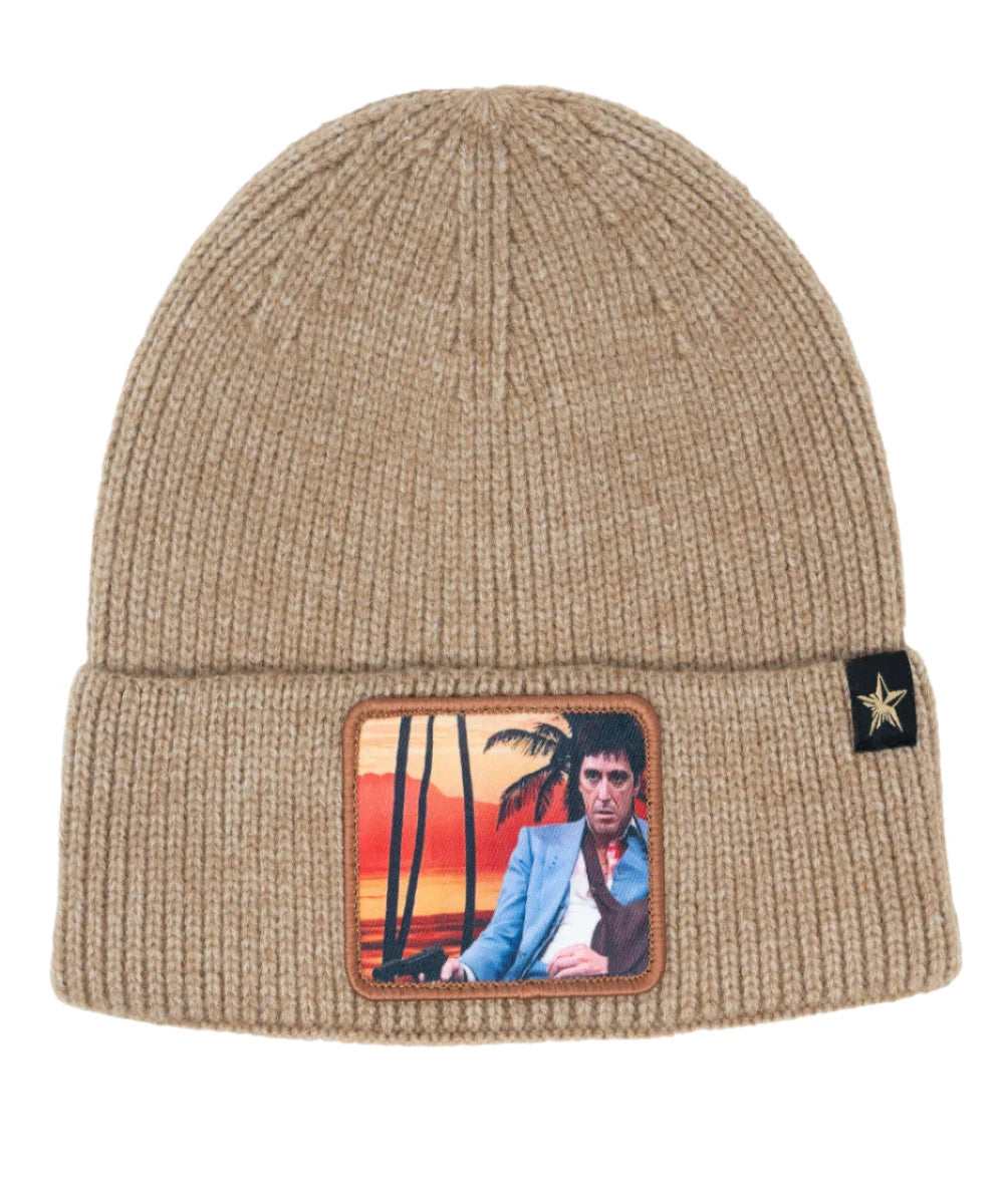 Gold Star Scarface Beanie – Streetwear Knit Hat