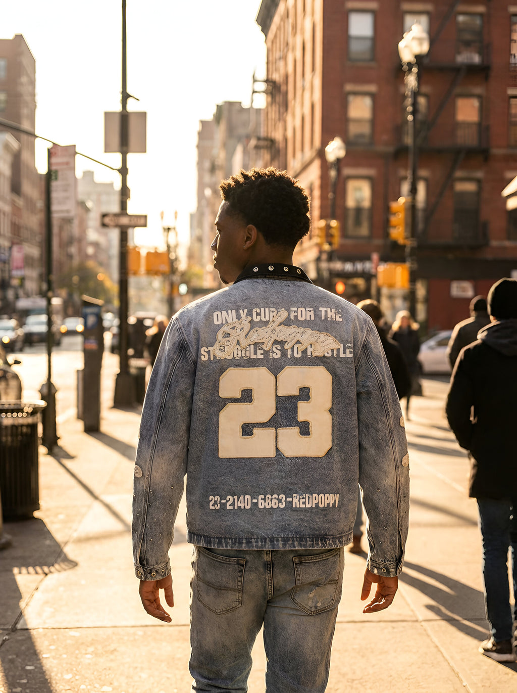 RED POPPY Men’s Denim Jacket – Blue Wash