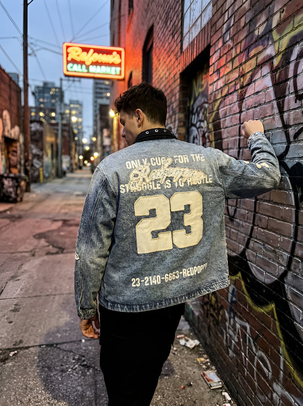 RED POPPY Men’s Denim Jacket – Blue Wash