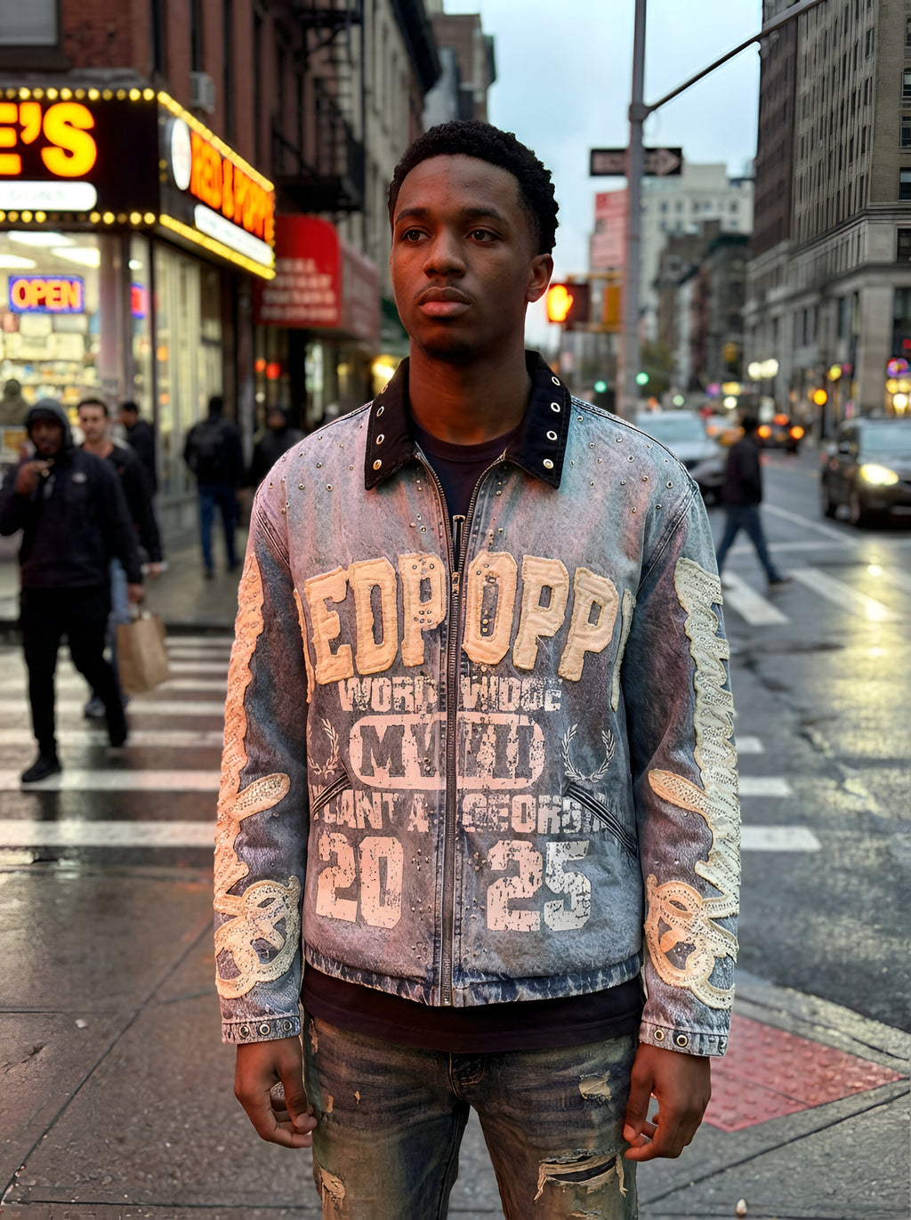 RED POPPY Men’s Denim Jacket – Blue Wash