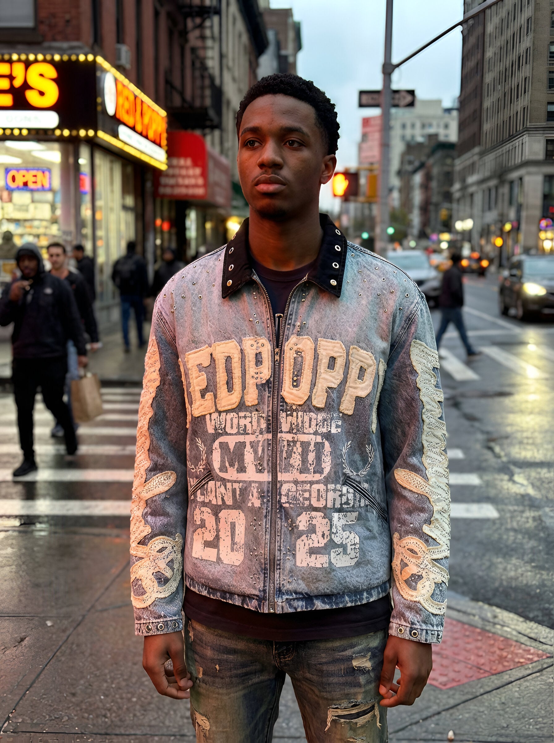 RED POPPY Men’s Denim Jacket – Blue Wash