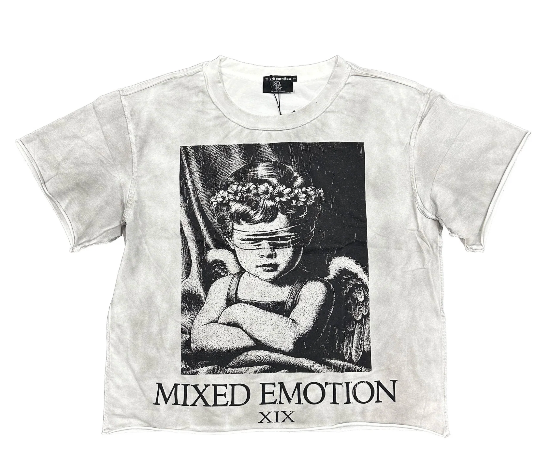 Mixed Emotion “XIX” Angel Graphic T-Shirt – Oversized Statement Tee