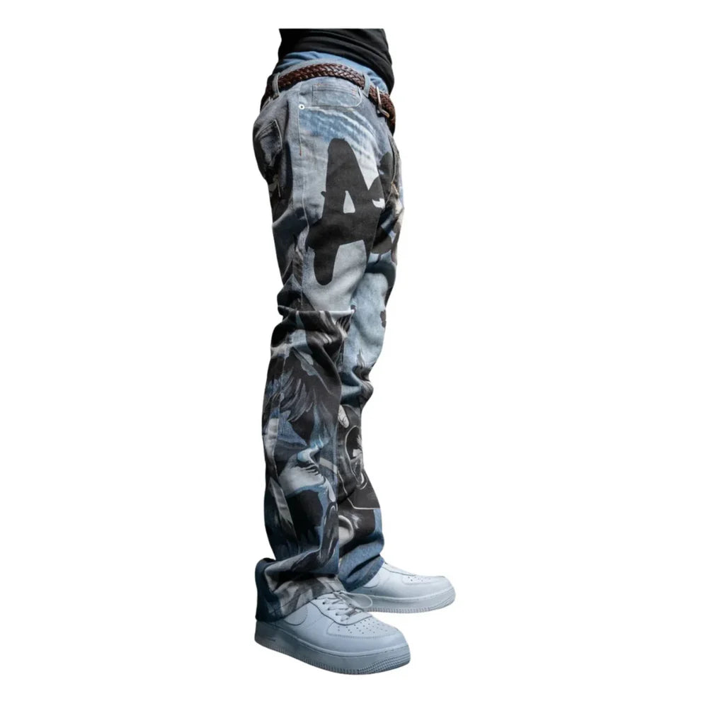 Armor Jeans Digital Print Stacked Jeans – Statement Graphic Denim