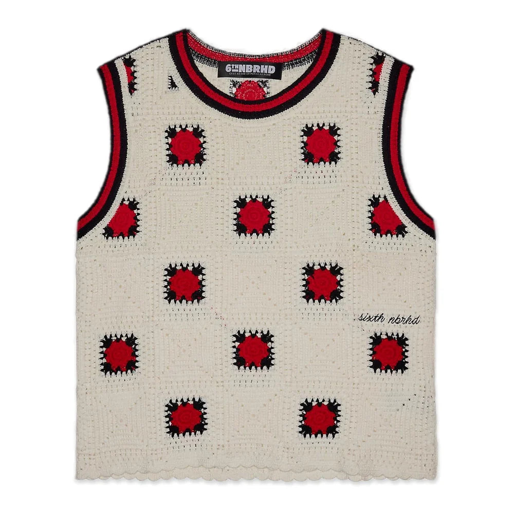 6th Nbrhd Antalia Knit Tank Top – Crochet Graphic Streetwear Vest