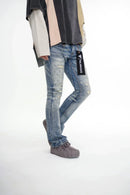 VALABASAS Bald Stacked Flare Jeans – Vintage Blue