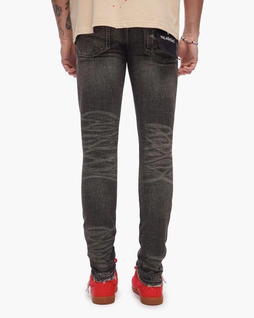 VALABASAS Collage Skinny Denim Grey Vintage Wash