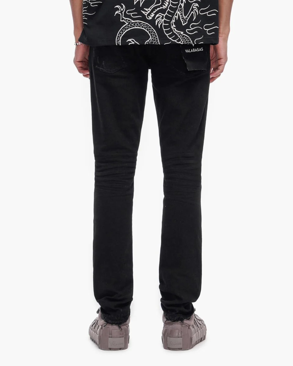VALABASAS Collage Skinny Denim Jet Black